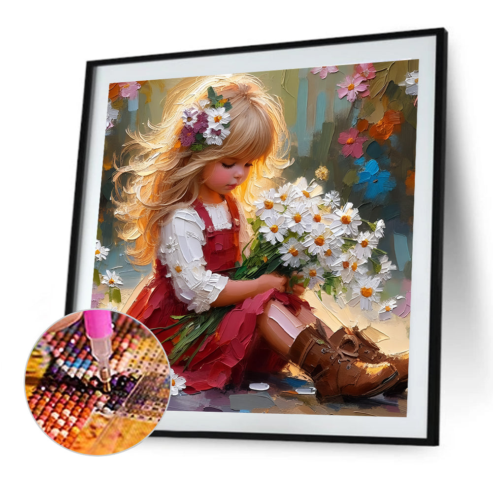 Cute Girl - Full Round Drill Diamond Painting 40*40CM