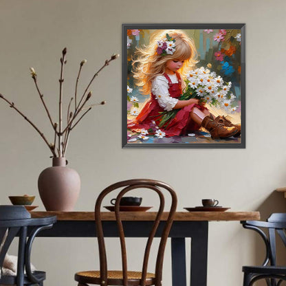 Cute Girl - Full Round Drill Diamond Painting 40*40CM
