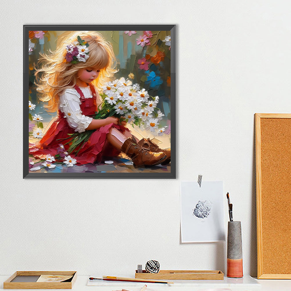 Cute Girl - Full Round Drill Diamond Painting 40*40CM