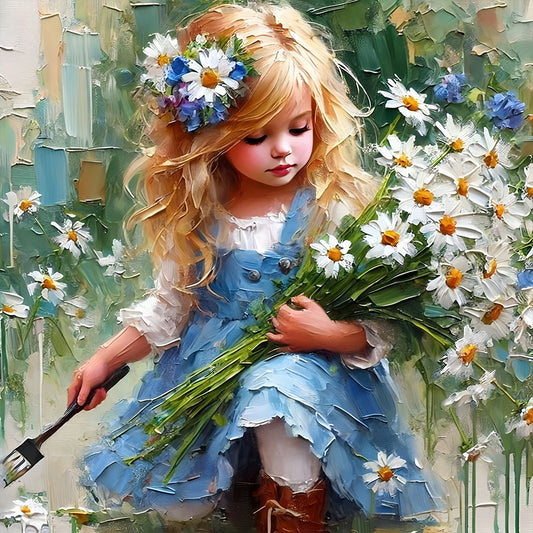 Cute Girl - Full Round Drill Diamond Painting 40*40CM