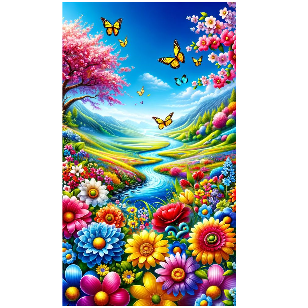 Mountain Scenery - Full Round Drill Diamond Painting 40*70CM