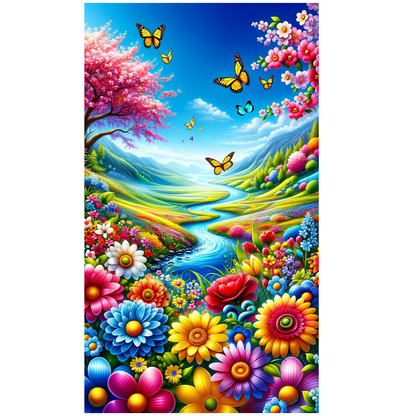 Mountain Scenery - Full Round Drill Diamond Painting 40*70CM