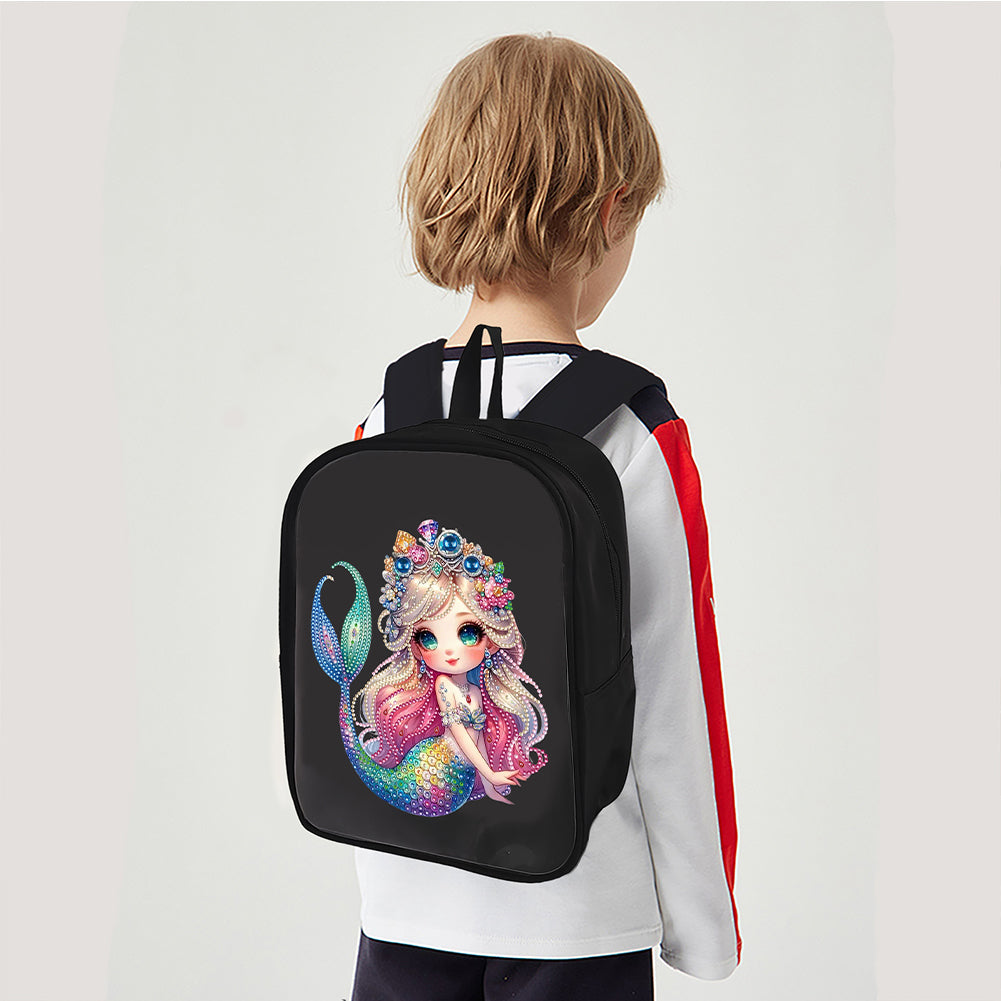 Mermaid Special Shape Diamond Art School Bag Diamond Art Knapsack for Art Crafts