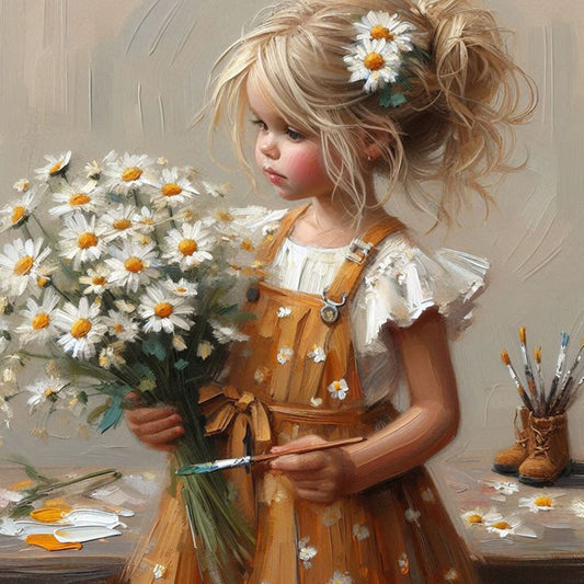 Cute Girl - Full Round Drill Diamond Painting 40*40CM