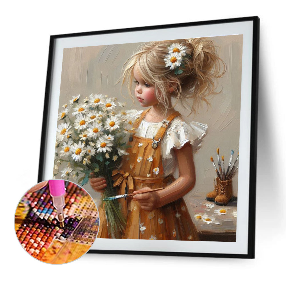 Cute Girl - Full Round Drill Diamond Painting 40*40CM