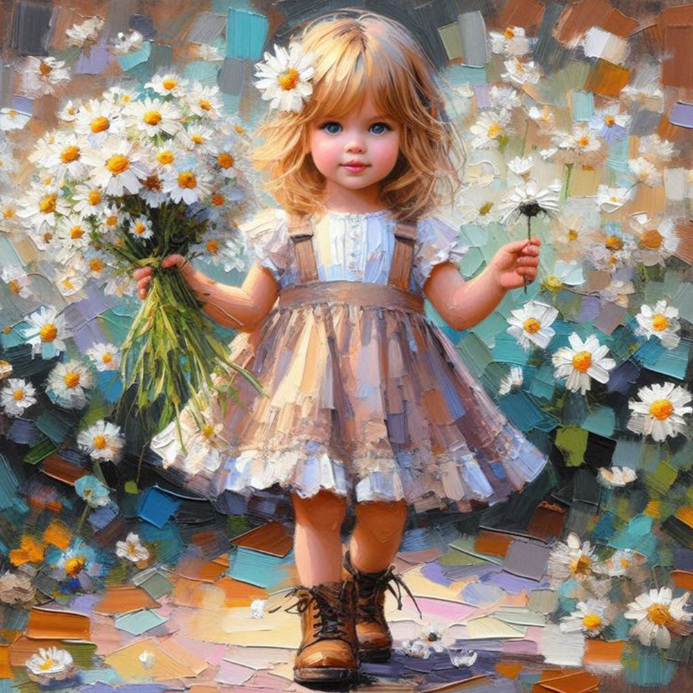 Cute Girl - Full Round Drill Diamond Painting 40*40CM