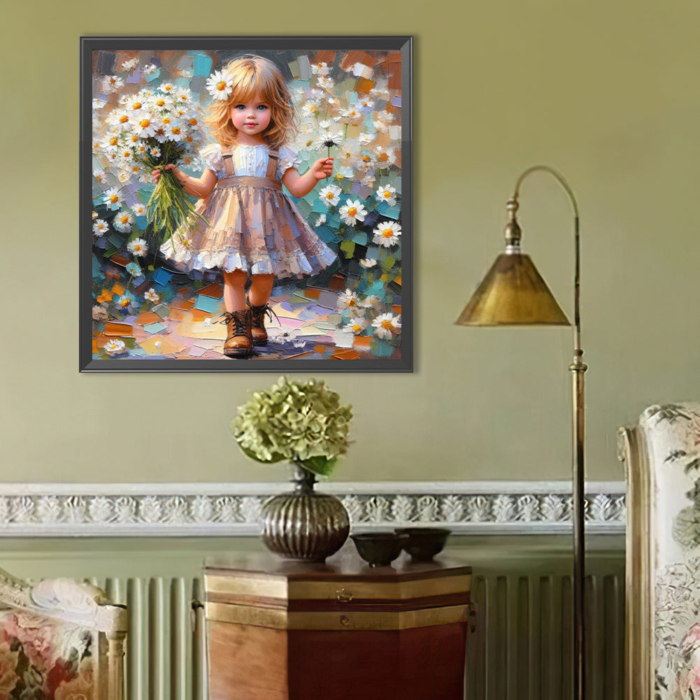 Cute Girl - Full Round Drill Diamond Painting 40*40CM