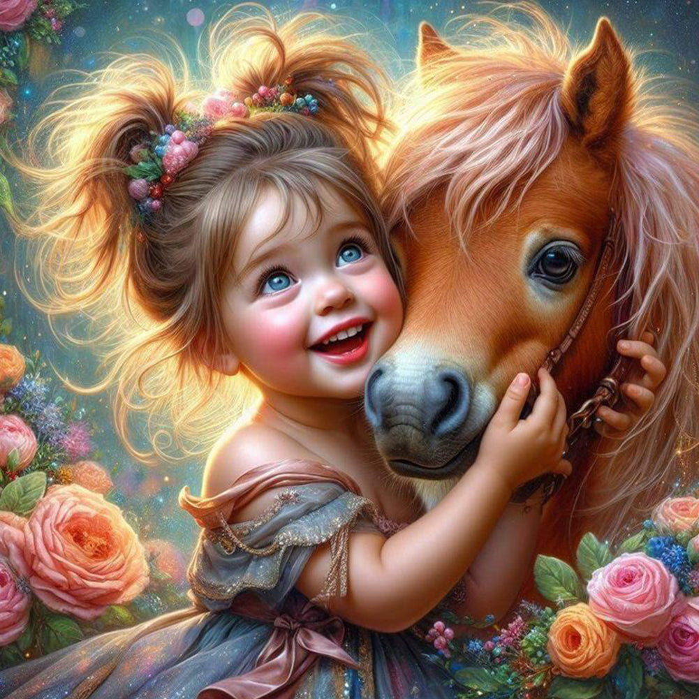 Cute Girl - Full Round Drill Diamond Painting 40*40CM