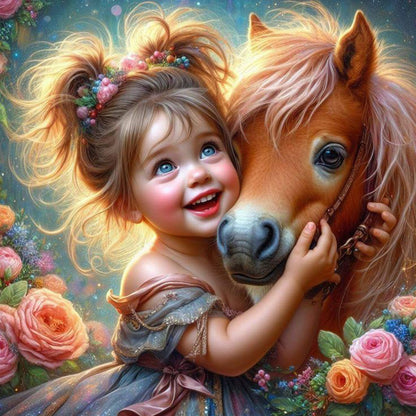 Cute Girl - Full Round Drill Diamond Painting 40*40CM