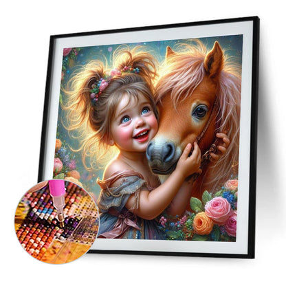Cute Girl - Full Round Drill Diamond Painting 40*40CM