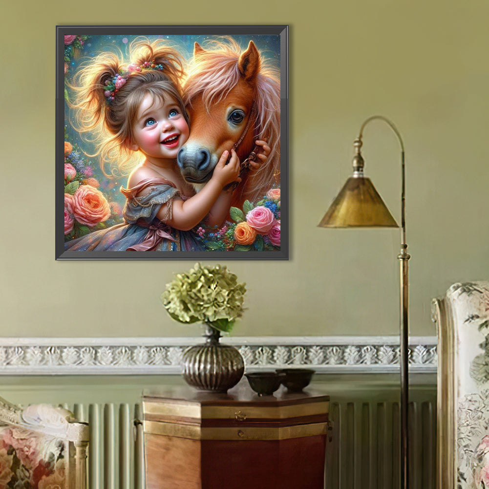 Cute Girl - Full Round Drill Diamond Painting 40*40CM