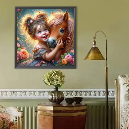 Cute Girl - Full Round Drill Diamond Painting 40*40CM