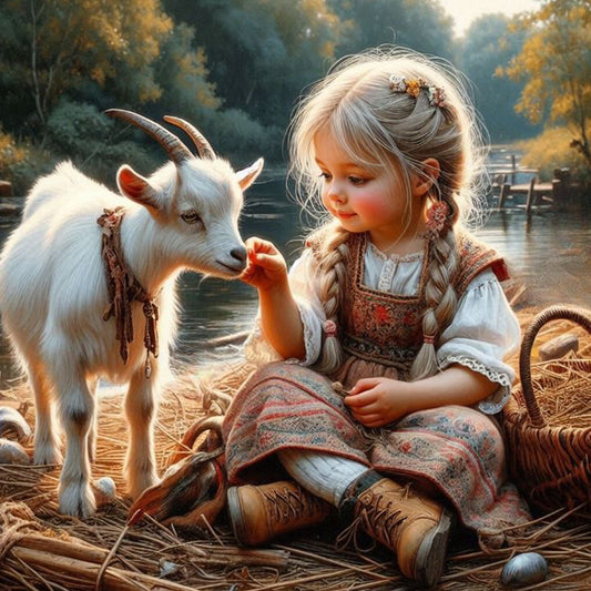 Cute Girl - Full Round Drill Diamond Painting 40*40CM