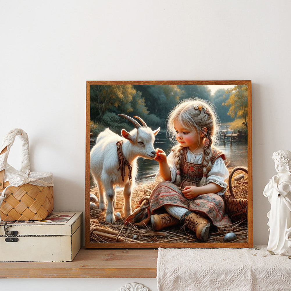 Cute Girl - Full Round Drill Diamond Painting 40*40CM
