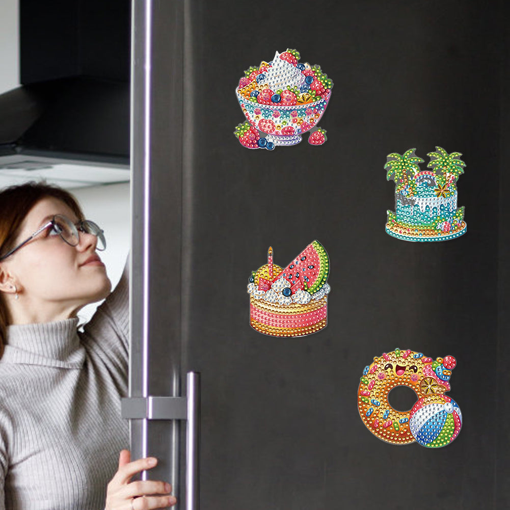 6 Pcs Diamond Art Fridge Magnet DIY Diamond Painting Refrigerator Magnet