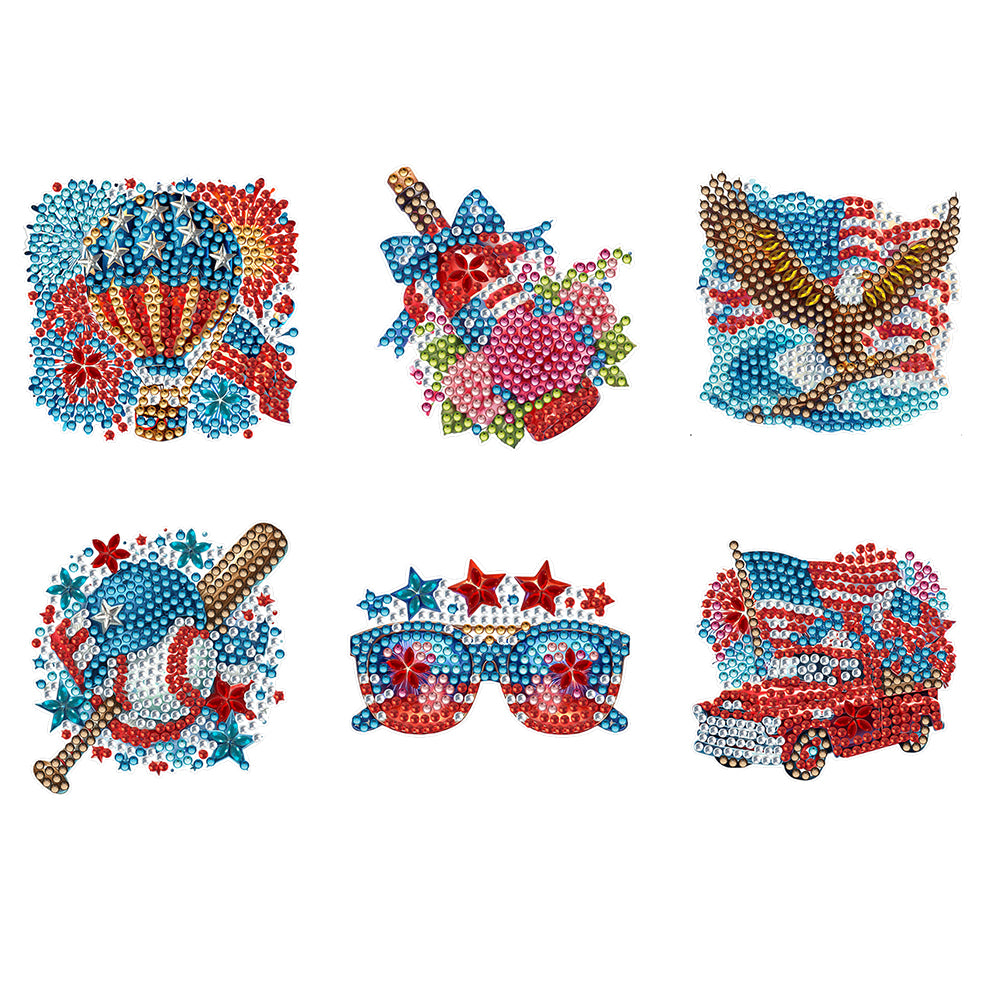 6 Pcs Diamond Art Fridge Magnet DIY Diamond Painting Refrigerator Magnet