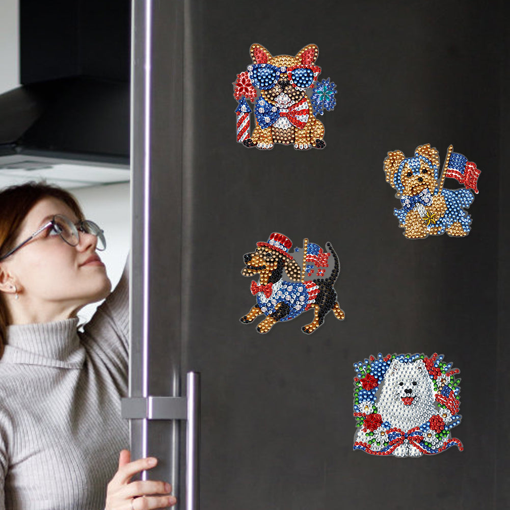 6 Pcs Diamond Art Fridge Magnet DIY Diamond Painting Refrigerator Magnet