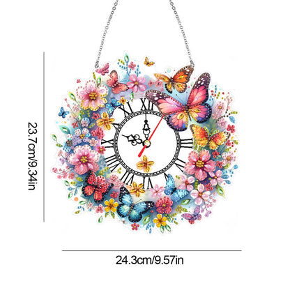 Acrylic Special Shape Flowers 5D Diamond Painting Clock Art Craft for Home Decor