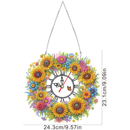 Acrylic Special Shape Flowers 5D Diamond Painting Clock Art Craft for Home Decor