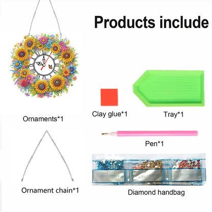Acrylic Special Shape Flowers 5D Diamond Painting Clock Art Craft for Home Decor