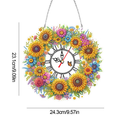 Acrylic Special Shape Flowers 5D Diamond Painting Clock Art Craft for Home Decor