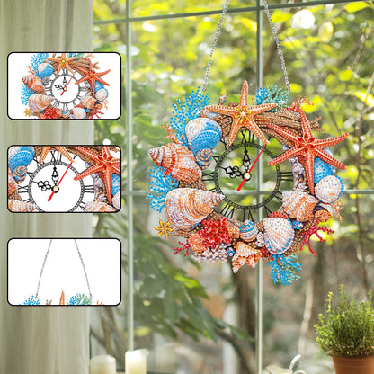 Acrylic Special Shape Flowers 5D Diamond Painting Clock Art Craft for Home Decor