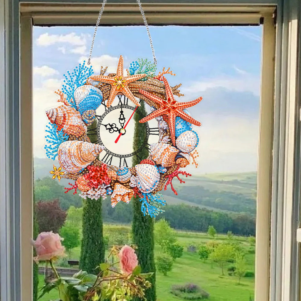 Acrylic Special Shape Flowers 5D Diamond Painting Clock Art Craft for Home Decor