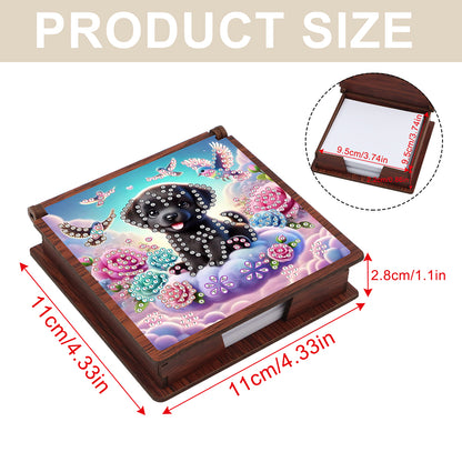 Wooden 5D Diamond Painting Kit Note Box with 160 Sheets Diamond Art Notepad Box