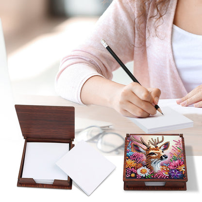 Wooden 5D Diamond Painting Kit Note Box with 160 Sheets Diamond Art Notepad Box