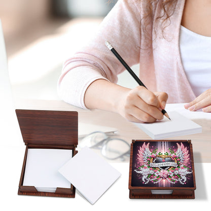 Wooden 5D Diamond Painting Kit Note Box with 160 Sheets Diamond Art Notepad Box