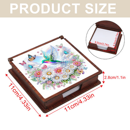 Wooden 5D Diamond Painting Kit Note Box with 160 Sheets Diamond Art Notepad Box