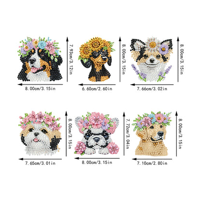 6 Pieces/set Animal Cake DIY Diamond Painting Magnets Refrigerator Fridge Magnet