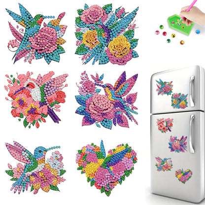 6 Pieces/set Animal Cake DIY Diamond Painting Magnets Refrigerator Fridge Magnet