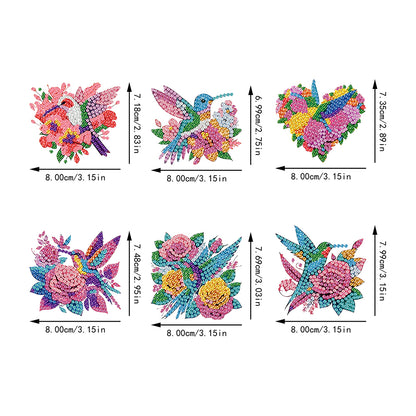 6 Pieces/set Animal Cake DIY Diamond Painting Magnets Refrigerator Fridge Magnet