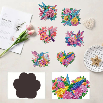 6 Pieces/set Animal Cake DIY Diamond Painting Magnets Refrigerator Fridge Magnet