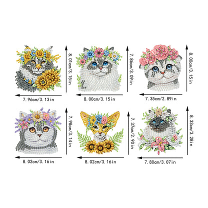 6 Pieces/set Animal Cake DIY Diamond Painting Magnets Refrigerator Fridge Magnet