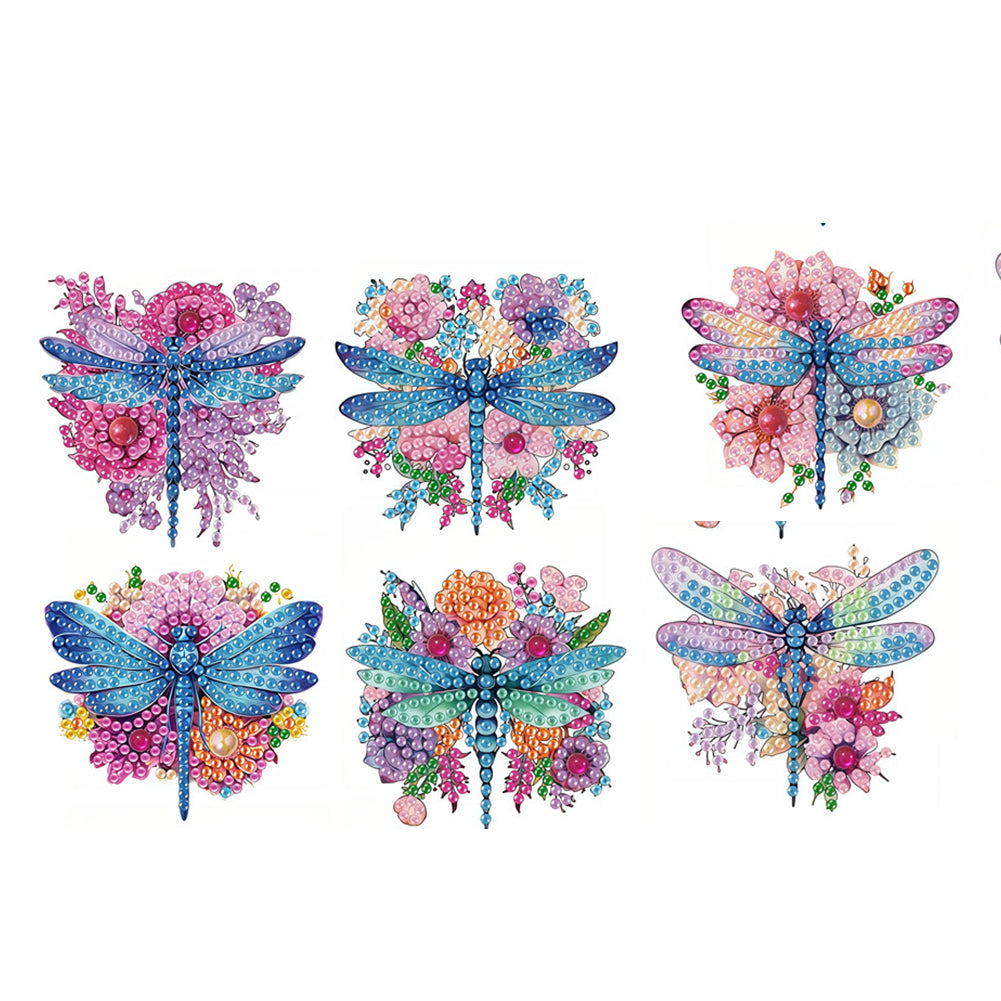6pcs Flower Insect DIY Diamond Painting Magnet Refrigerator for Adults Beginners