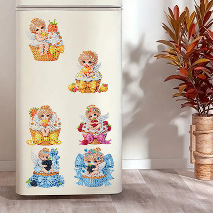 6pcs Flower Insect DIY Diamond Painting Magnet Refrigerator for Adults Beginners