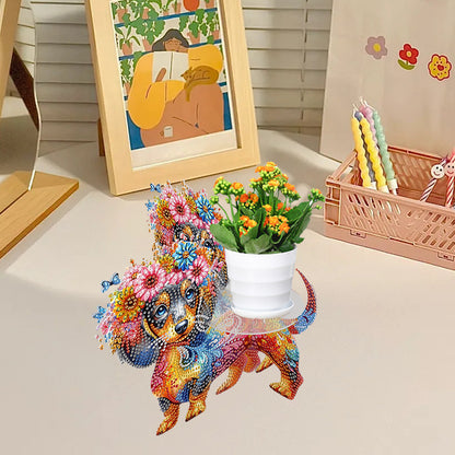 Acrylic Diamond Painting Plant Stand Diamond Art Potted Plant Holder Home Decor