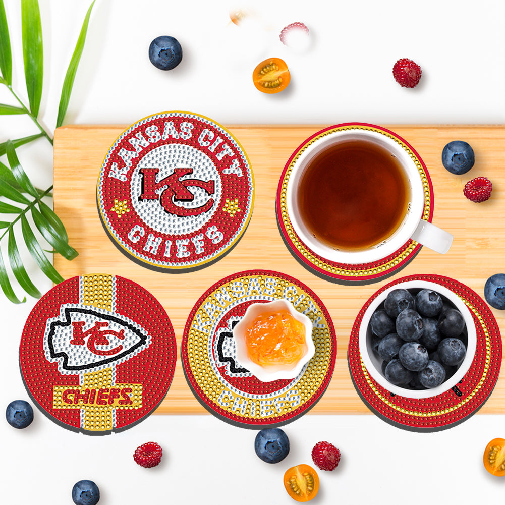 Kansas City Chiefs 8 pcs DIY Diamond Painting Coasters Diamond Art Painting Kits