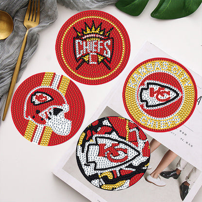 Kansas City Chiefs 8 pcs DIY Diamond Painting Coasters Diamond Art Painting Kits