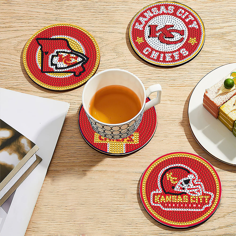 Kansas City Chiefs 8 pcs DIY Diamond Painting Coasters Diamond Art Painting Kits