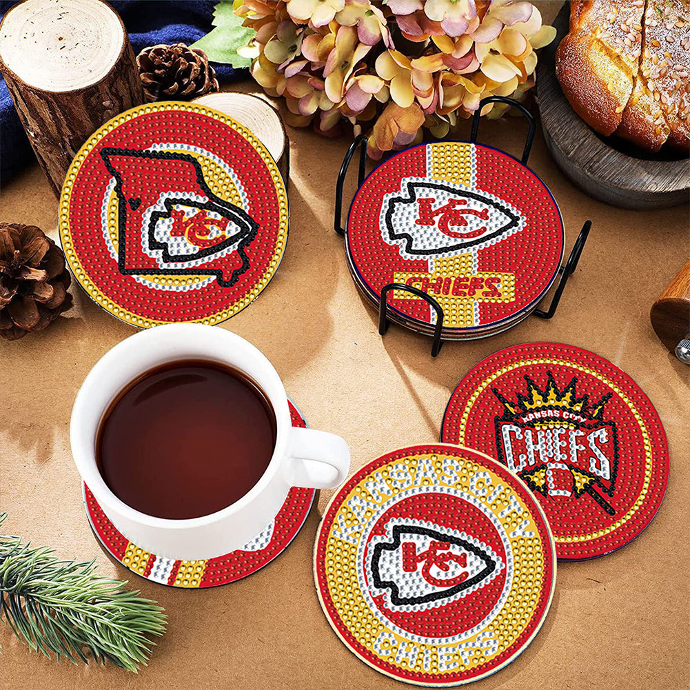 Kansas City Chiefs 8 pcs DIY Diamond Painting Coasters Diamond Art Painting Kits