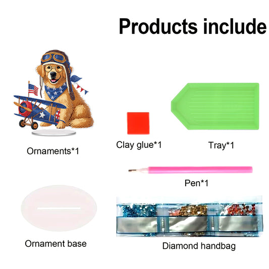 Independence Day Diamond Painting Tabletop Ornaments Kit Patriotic Centerpieces