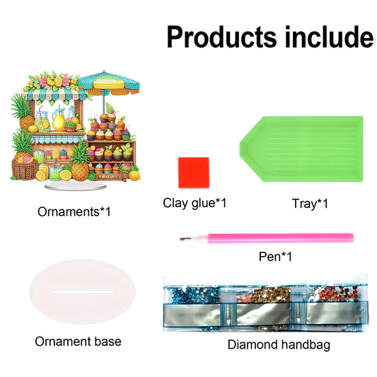 Acrylic Special Shape Flower Table Top Diamond Painting Ornament Kits Home Decor