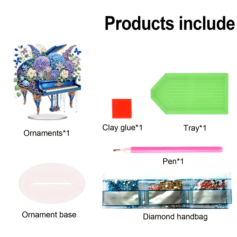 Acrylic Special Shape Flower Table Top Diamond Painting Ornament Kits Home Decor