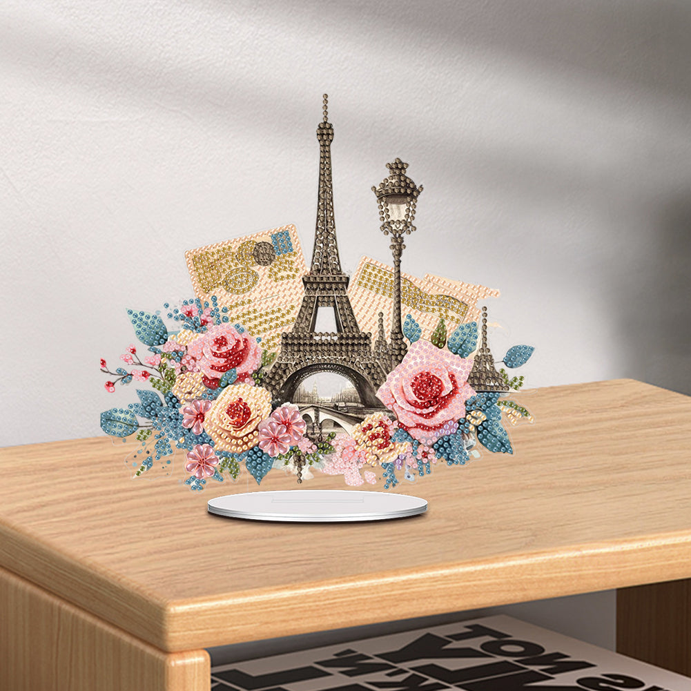 Acrylic Special Shape Flower Table Top Diamond Painting Ornament Kits Home Decor