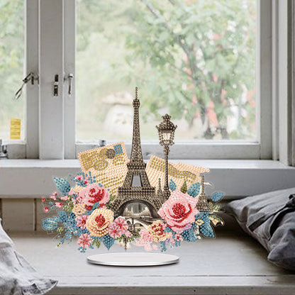 Acrylic Special Shape Flower Table Top Diamond Painting Ornament Kits Home Decor