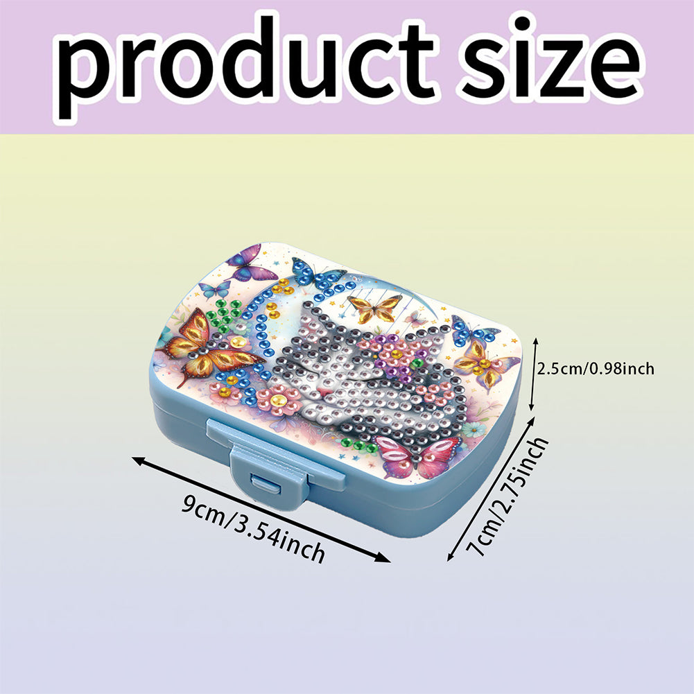 5D DIY Diamond Painting Dot Pill Case Diamond Art Pill Storage Box for Art Craft