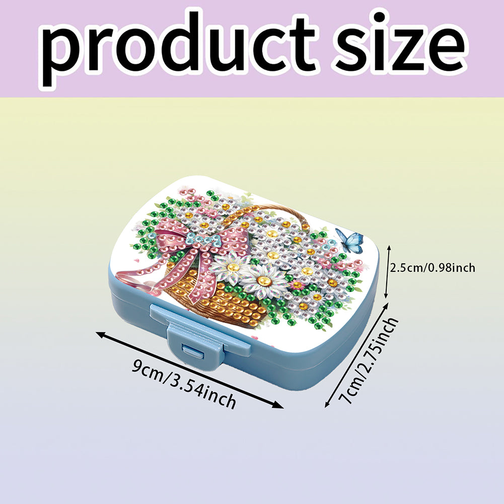 5D DIY Diamond Painting Dot Pill Case Diamond Art Pill Storage Box for Art Craft